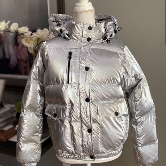 Blanc Noir Mont Blanc Down Puffer Jacket Silver XS - Picture 6 of 6